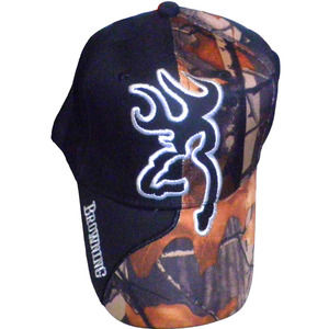 Embroidered Browning Fishing Baseball Cap, Camo/Browns, Strapback, Trucker Hat